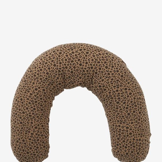 Coussin d’allaitement gaze de coton Léopard beige