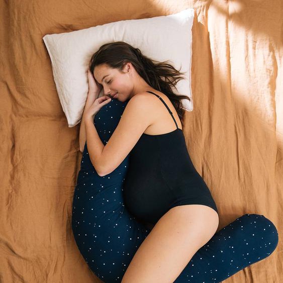 Coussin dallaitement + housse de protection Bio Collection bleu foncé/étoiles