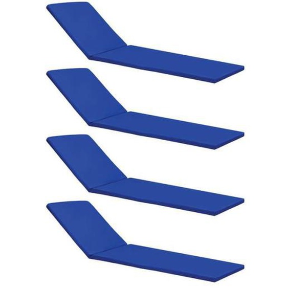 Coussin de bain de soleil - Gardenista - Pliable - Résistant à leau - 196x53x5 cm - Bleu (4pk)