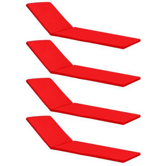 Coussin de bain de soleil - Gardenista - Rouge - 196 cm x 53 cm x 5 cm - Résistant à leau - Pliable