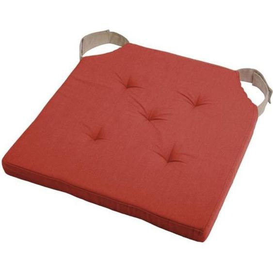 Coussin de chaise - attaches scratchs - Terracotta - 100% coton - 38x38 cm