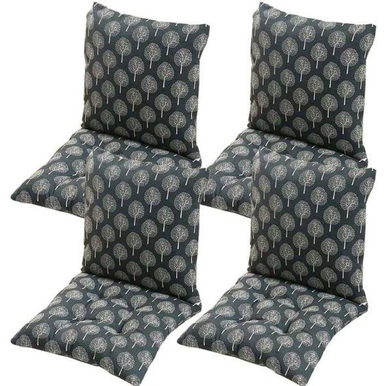 Coussin de Chaise avec Dossier, 40x40cm Coussin de Siège lot de 4 , Doux et Respirant pour Chaises de Cuisine d’Assise de Jardin,E
