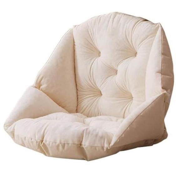 Coussin de Chaise avec Dossier siège Coquille Fauteuil Velours Douillet Elastique Impermeable, Beige, 55*45cm