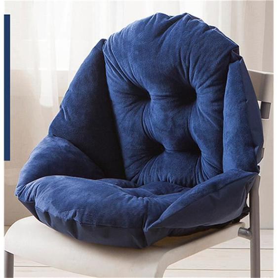 Coussin de Chaise Doux avec Dossier en Forme Coquille Velours pour Chaise Jardin et Fauteuil  (Bleu fonce)