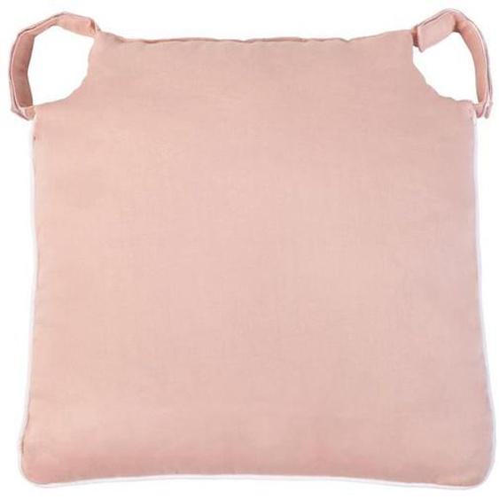 Coussin de chaise - Galette de chaise - 40x40 cm - Tissu en coton canard - Sangles de fixation - Fumée de rose