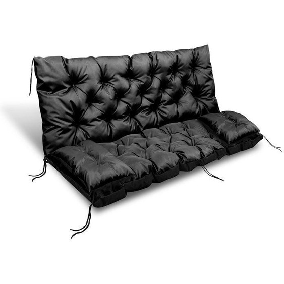 Coussin de jardin 150x60x50 cm + 2 coussins pour balancelle imperméable noir