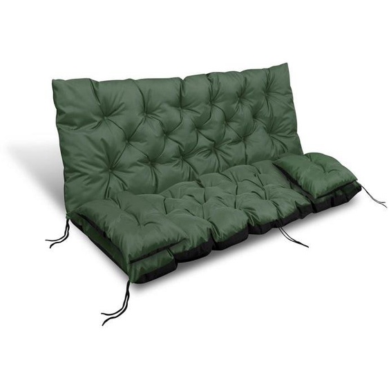 Coussin de jardin 150x60x50 cm + 2 coussins pour balancelle imperméable vert