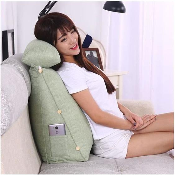Coussin de Lecture Triangulaire - Vert - 45x45x20cm - Naturelle - Uni - Intérieur