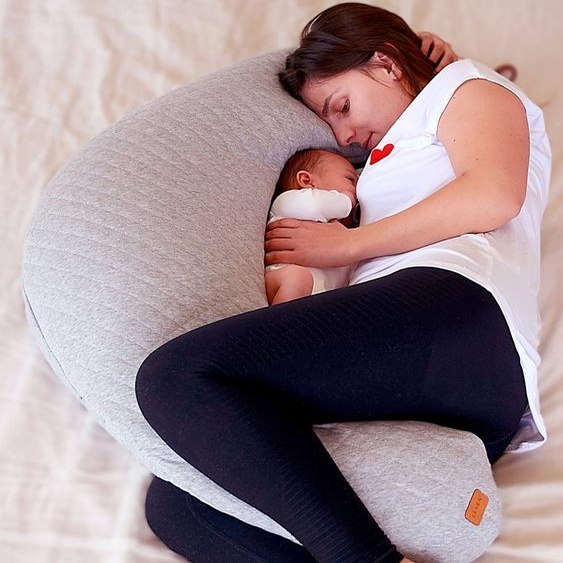 Coussin de maternité et dallaitement Big Flopsy gris chiné