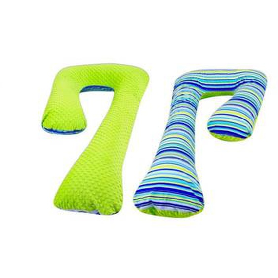 Coussin de maternite Minky et Coton bandes de couleur 2 ¿ vert