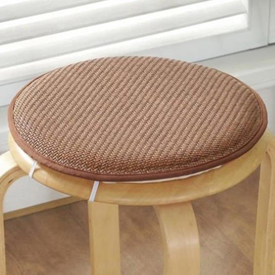 Coussin De Siège De Tabouret Rond,Coussin De Siège Frais Mince,Garniture Ronde De Chaise De Coton avec des Cravates(12inch)