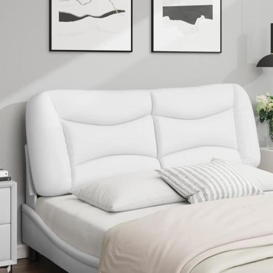 Coussin de tête de lit - ESTINK - CQ019 - Similicuir blanc - 140 cm - Rembourré en fibre de polypropylène