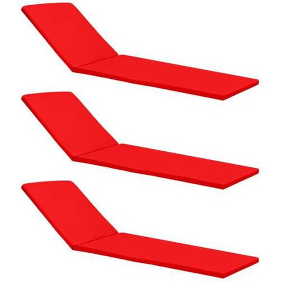 Coussin de transat - Gardenista - Rouge - 196 cm x 53 cm x 5 cm - Imperméable - Confort optimal
