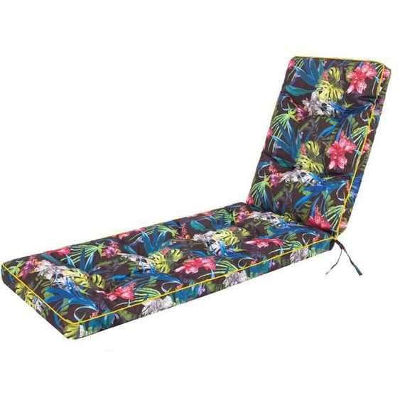 Coussin Deluxe Hugo pour Chaises Longues et Transats de Jardin Design Unique Feuilles Colorées Résistant et Durable - 201x55 cm