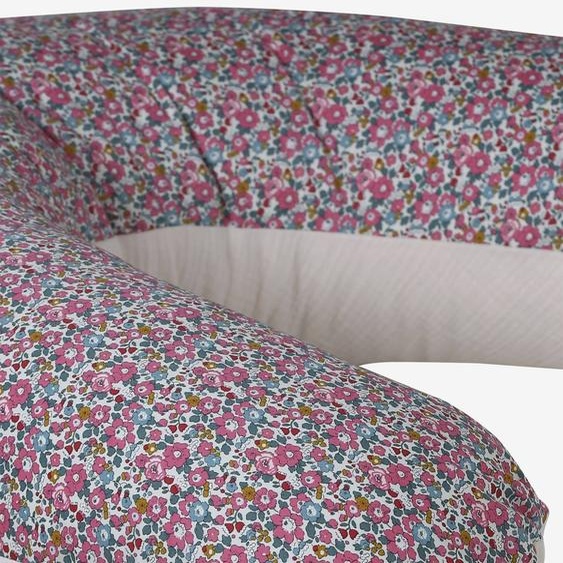 Coussin et housse dallaitement gaze coton et Liberty rose pâle