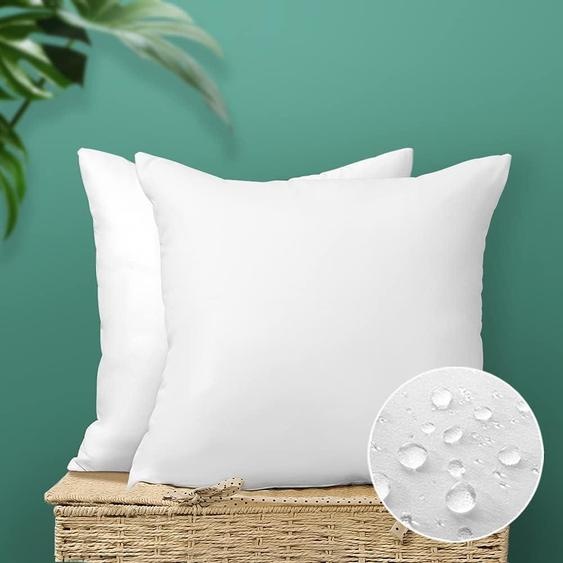 Coussin intérieur imperméable pour lextérieur - lot de 2 - blanc - 45 x 45 cm