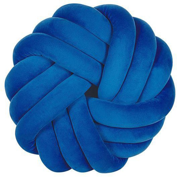 Coussin noeud bleu diamètre 30 cm AKOLA