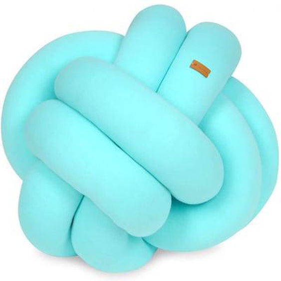 Coussin oreiller décoratif tressé turquoise