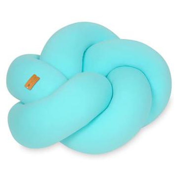 Coussin oreiller décoratif tresse turquoise