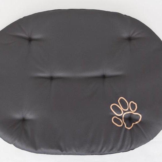 Coussin ovale pour chien R8 - 83×60 cm, coussin robuste & lavable pour animaux domestiques, OEKO-TEX, idéal pour les grands chiens | Gris
