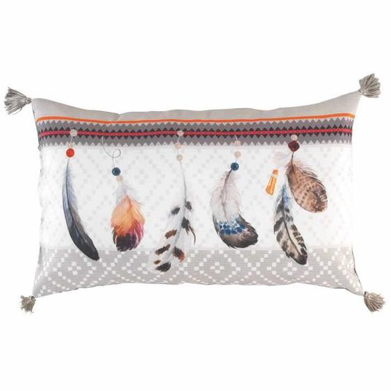 Coussin - Ika-plumes - 30x50cm - Blanc - Rectangulaire - Non déhoussable