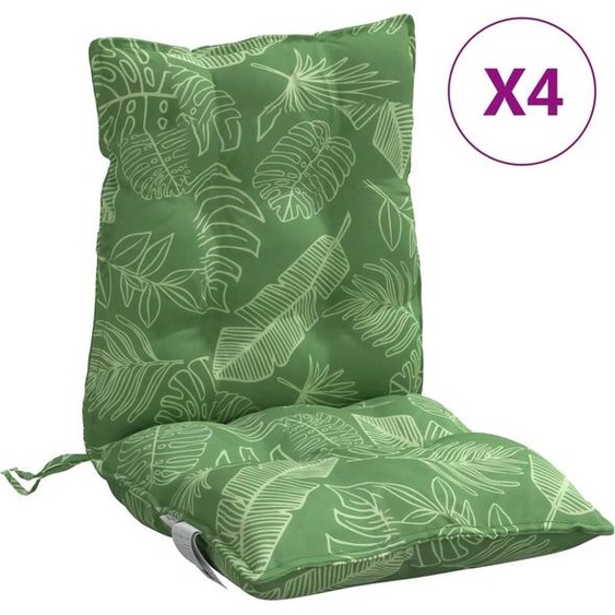 Coussin pour chaise basse 4 pcs. Tissu Oxford à motifs de feuilles
