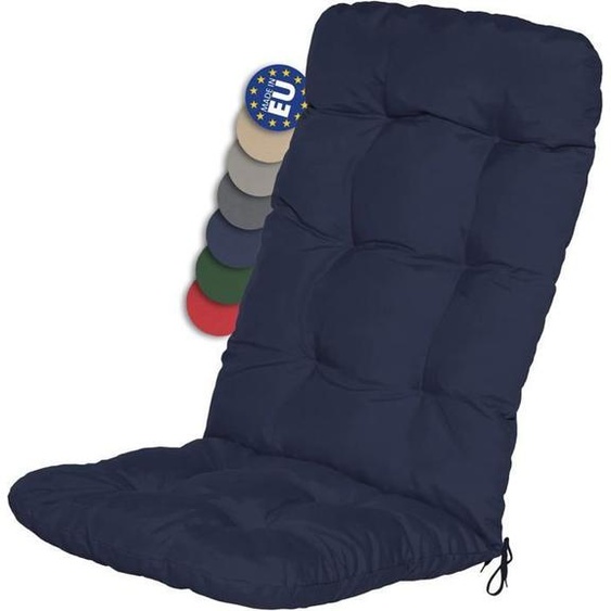 Coussin pour chaise de jardin Beautissu Flair HL - Set 6 coussins 120x50x6cm bleu foncé