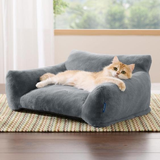 Coussin pour chat, modèle canapé, 61x46x25 cm, gris foncé