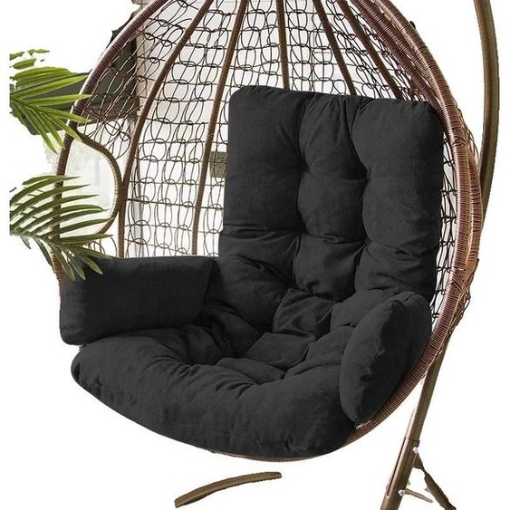 Coussin pour fauteuil suspendu, sangles antidérapantes, facile à nettoyer, amovible, noir