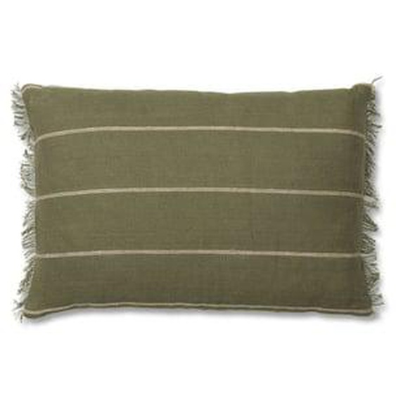 Coussin rectangulaire Calm - olive/blanc