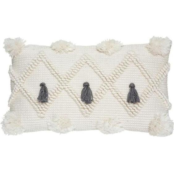 Coussin R.O.W. - plastique recyclé - blanc 30x50 cm - Gris ardoise - Atmosphera createur dinterieur