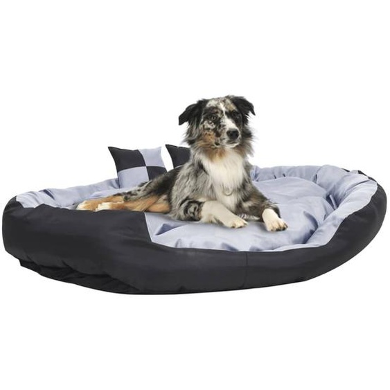 Coussin réversible lavable pour chien Gris et noir 150x120x25cm