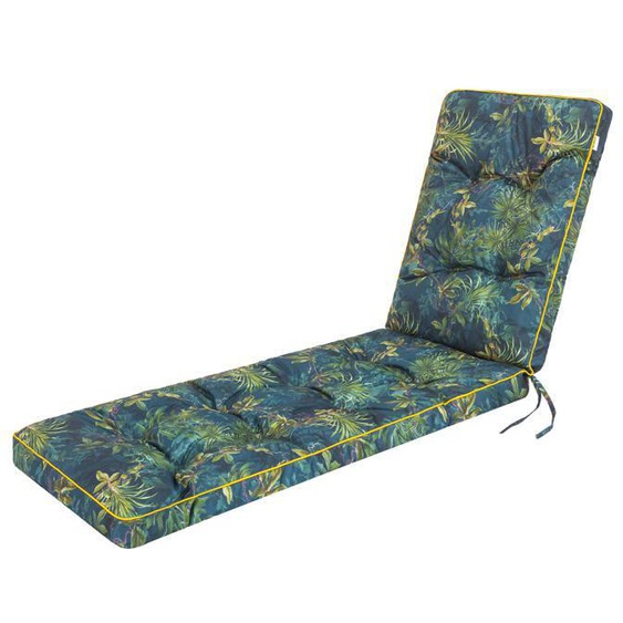 Coussin Transat Jardin Vert Prairie Hugo, 201x55 cm, Support Optimal pour Détente en Extérieur, Résistant et Facile à Nettoyer