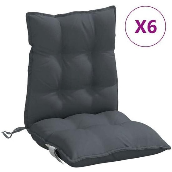 Coussins de chaise à dossier bas - Bonne vie - lot de 6- anthracite - Confort moelleux671517 •