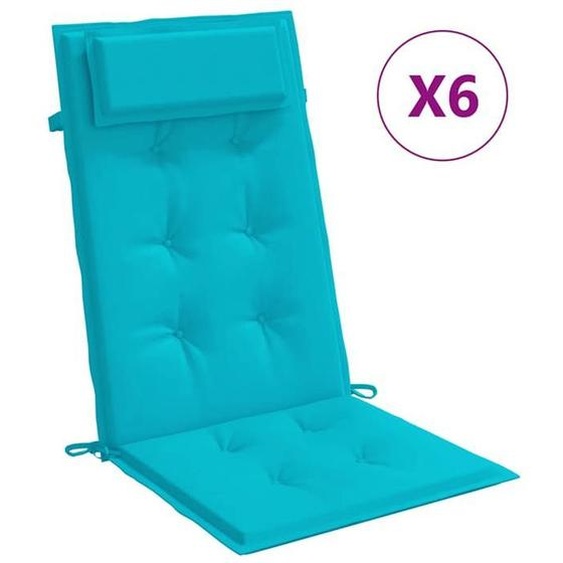 Coussins de chaise à dossier haut - Bonne vie - lot de 6- turquoise - Confort moelleux597398 •