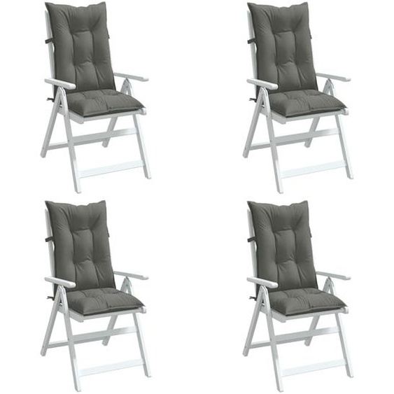 Coussins de chaise à dossier haut lot de 4 gris foncé mélangé