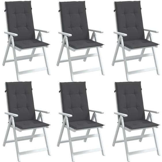Coussins de chaise à dossier haut lot de 6 anthracite mélangé