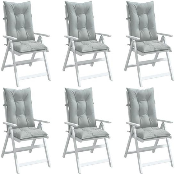 Coussins de chaise à dossier haut lot de 6 gris clair mélangé