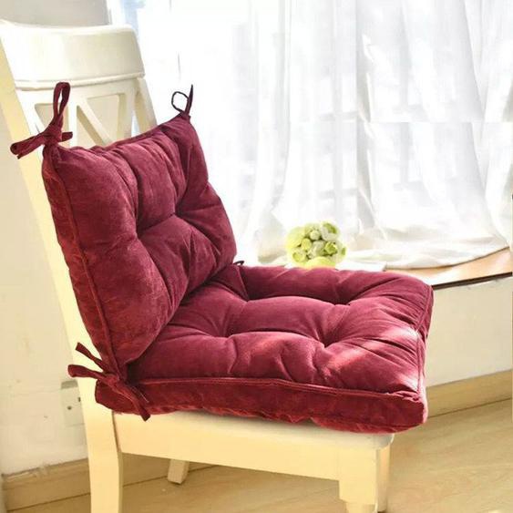 Coussins de Chaise avec Dossier, 1 Lot de 2: Coussin dassise 43 x 43 cm + Coussin Dossier 43 x 30 cm, Rouge