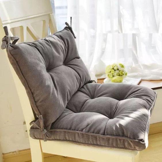 Coussins de Chaise avec Dossier, 1 Lot de 2: Coussin dassise 43 x 43 cm et Coussin Dossier 43 x 30 cm, Gris 1