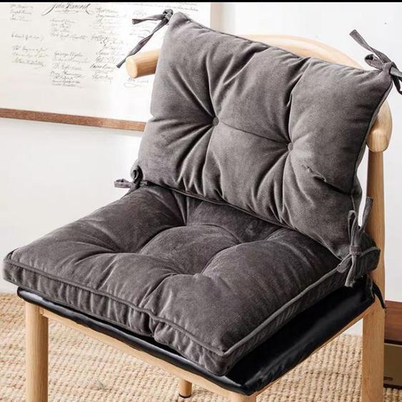Coussins de Chaise avec Dossier, 1 Lot de 2: Coussin dassise 43 x 43 cm et Coussin Dossier 43 x 30 cm, Gris 2