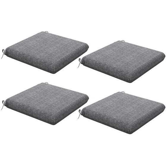 Coussins de chaise - Outsunny - lot de 4 - 47 x 47 cm - rembourrage épais - résistant à la décoloration - gris