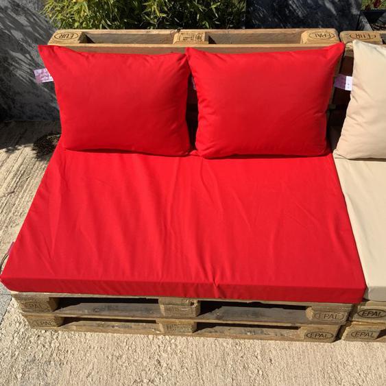 Ensemble de coussins palette en tissus téflon supérieur Rouge 80x120x5 cm