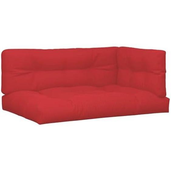 Coussins de Palette - vidaXL - Lot de 5 - Rouge - Déhoussable - Intérieur - Rectangulaire
