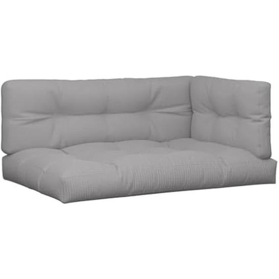 Coussins de Palette - vidaXL - Lot de 7 - Gris - Rectangulaire - Intérieur