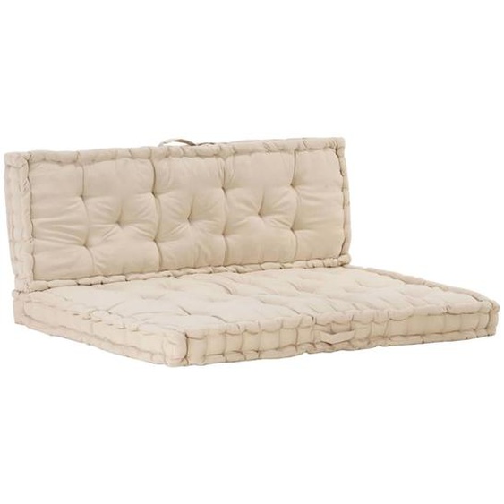 Coussins de plancher de palette lot de 2 Coton Beige