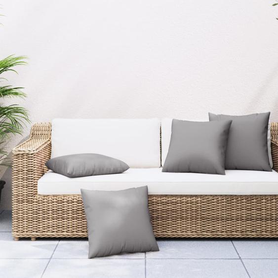 Coussins décoratifs 4 pcs gris 60x60 cm tissu