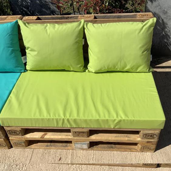Ensemble de coussins palette en tissus téflon supérieur Vert clair 80x120x5 cm