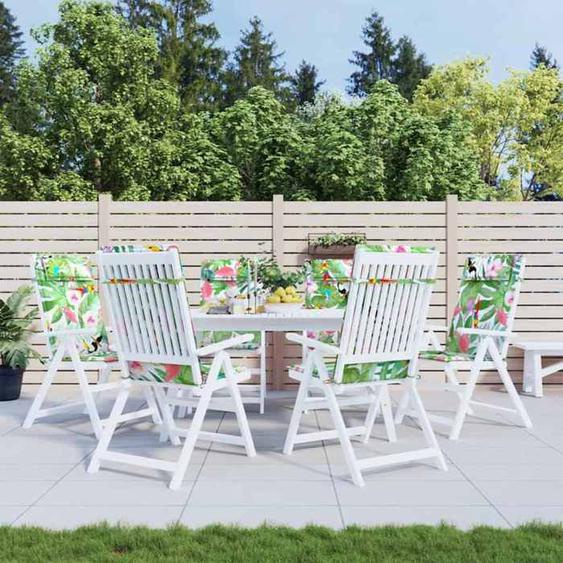 Coussins pour Chaises dextérieur 120x50x3 cm Lot de 6 Multicolore Tissu Oxford Respirant Coussins de Chaise à Dossier Haut