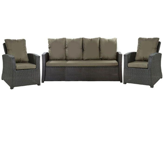 Coussins pour salon de jardin - 180x50x7cm - Vert - Résine tressée - 5 personnes